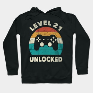 21st Birthday Decoration Level 21 Video Hoodie